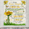Personalized To My Bonus Daughter Blanket From Stepmom Never Forget That I Love You Sunflower Stepdaughter Birthday Christmas Customized Fleece Blanket | siriusteestore