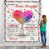 Personalized To My Bonus Daughter Blanket From Stepmother Colorful Tree Never Forget I Love You Stepdaughter Birthday Christmas Customized Fleece Blanket | siriusteestore