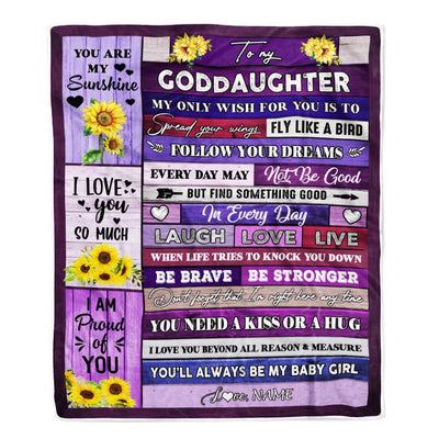 Personalized To My Bonus Daughter Blanket From Stepmother Wood Laugh Love Live Sunflower Stepdaughter Birthday Christmas Customized Bed Fleece Throw Blanket | siriusteestore
