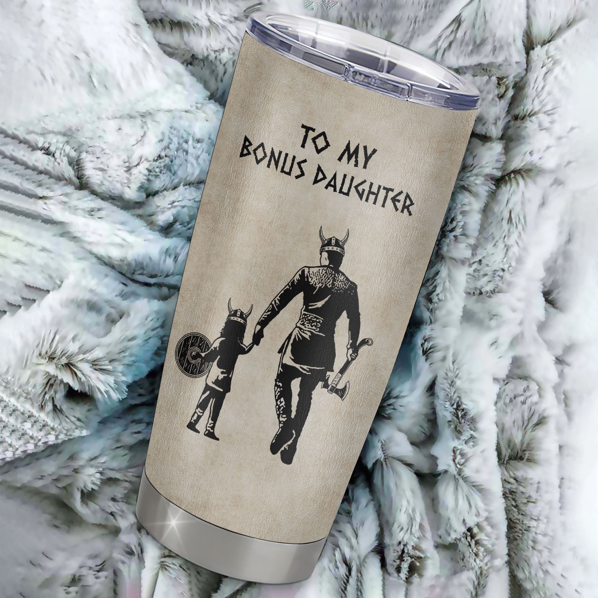 Personalized To My Bonus Daughter Tumbler From Stepfather Stainless Steel Cup You Will Never Lose Viking Stepdaughter Birthday Graduation Christmas Travel Mug | siriusteestore