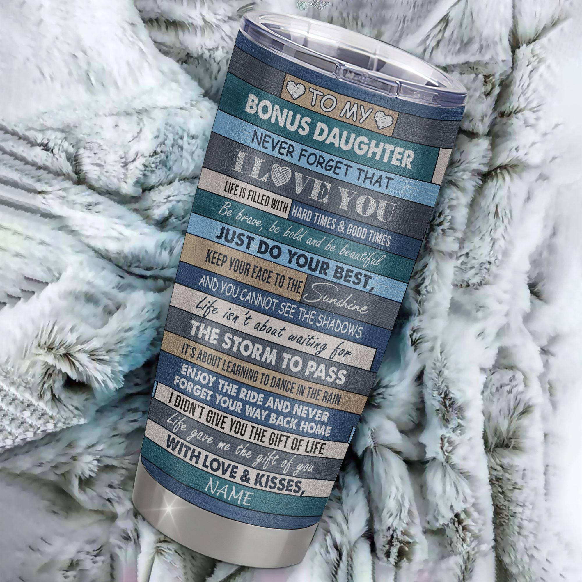 Personalized To My Bonus Daughter Tumbler From Stepmom Stainless Steel Cup Colortree Never Forget I Love You Stepdaughter Birthday Graduation Christmas Travel Mug | siriusteestore