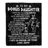 Personalized To My Bonus Daughter Viking Blanket From Stepdad I Am So Proud Of You Runes Viking Stepdaughter Christmas Customized Bed Fleece Blanket | siriusteestore