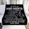 Personalized To My Bonus Daughter Viking Blanket From Stepdad I Am So Proud Of You Runes Viking Stepdaughter Christmas Customized Bed Fleece Blanket | siriusteestore