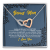 Interlocking Hearts Necklace | Personalized To My Bonus Mom Necklace From Daughter Stepmom Jewelry Birthday Mothers Day Christmas Customized Box Message Card | siriusteestore