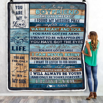Personalized To My Boyfriend Blanket From Girlfriend I Love You Blessing Sweet Birthday Anniversary Valentine's Day Christmas Customized Fleece Blanket | siriusteestore