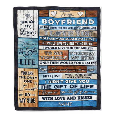 Personalized To My Boyfriend Blanket From Girlfriend Wood I Love You More And More Boyfriend Anniversary Valentines Day For Him Christmas Fleece Blanket | siriusteestore