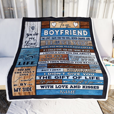 Personalized To My Boyfriend Blanket From Girlfriend Wood I Love You More And More Boyfriend Anniversary Valentines Day For Him Christmas Fleece Blanket | siriusteestore