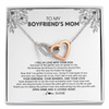 Interlocking Hearts Necklace | Personalized To My Boyfriend's Mom Necklace I Fell In Love With Your Son Boyfriends Mom Mother's Day Birthday Pendant Jewelry Customized Gift Box Message Card | siriusteestore