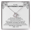 Love Knot Necklace | Personalized To My Boyfriend's Mom Necklace I Fell In Love With Your Son Boyfriends Mom Mother's Day Birthday Pendant Jewelry Customized Gift Box Message Card | siriusteestore