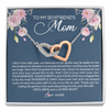 Interlocking Hearts Necklace | Personalized To My Boyfriend's Mom Necklace Thank You For Raising The Perfect Man Boyfriend's Mom Mother's Day Pendant Jewelry Customized Gift Box Message Card | siriusteestore