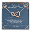 Interlocking Hearts Necklace | Personalized To My Boyfriend's Mom Necklace Thank You For Raising Wonderful Son Boyfriend's Mom Mother's Day Pendant Jewelry Customized Gift Box Message Card | siriusteestore
