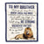 Personalized To My Brother Blanket From Sister Thank You For Being There Lion Big Brother Birthday Graduation Christmas Customized Bed Fleece Throw Blanket | siriusteestore