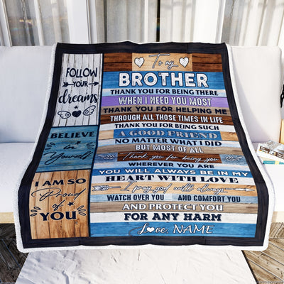 Personalized To My Brother Blanket from Sister You Will Always Be In My Heart Brother Birthday Thanksgiving Christmas Customized Fleece Throw Blanket | siriusteestore