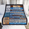 Personalized To My Cousin Blanket From Family My Greatest Joys Cousin Birthday Graduation Christmas Customized Bed Fleece Throw Blanket | siriusteestore
