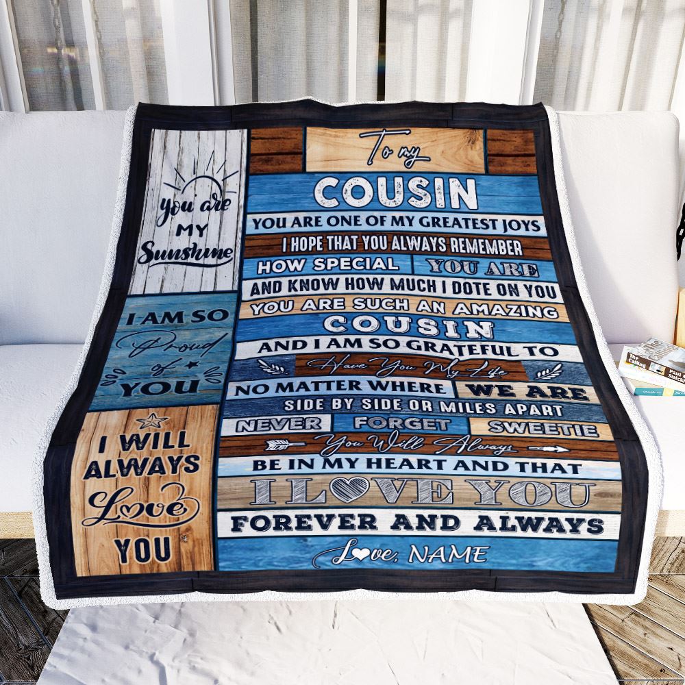 Personalized To My Cousin Blanket From Family My Greatest Joys Cousin Birthday Graduation Christmas Customized Bed Fleece Throw Blanket | siriusteestore