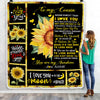 Personalized To My Cousin Blanket From Family Never Forget I Love You Sunflower Cousin Birthday Graduation Christmas Customized Bed Quilt Fleece Throw Blanket | siriusteestore