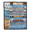 Personalized To My Cousin Blanket Proud Of You I Love You Wood Cousin Birthday Thanksgiving Christmas Customized Fleece Throw Blanket | siriusteestore