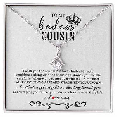 Alluring Beauty Necklace | Personalized To My Cousin Necklace From Family Wish You The Strength Cousin Birthday Christmas Graduation Jewelry Customized Gift Box Message Card | siriusteestore