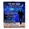 Personalized To My Dad Blanket From Daughter Grateful I Love You Dad Birthday Thanksgiving Fathers Day Christmas Customized Fleece Throw Blanket | siriusteestore