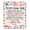 Personalized To My Dad Blanket From Daughter Son Letter Air Mail Best Dad Hug Birthday Fathers Day Thanksgiving Christmas Customized Fleece Throw Blanket | siriusteestore