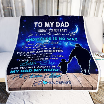 Personalized To My Dad Blanket From Son Grateful I Love You Dad Birthday Thanksgiving Fathers Day Christmas Customized Fleece Throw Blanket | siriusteestore