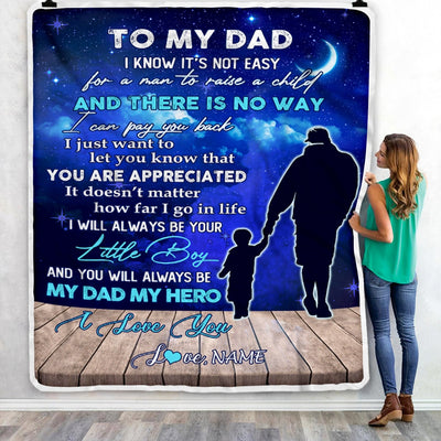 Personalized To My Dad Blanket From Son Grateful I Love You Dad Birthday Thanksgiving Fathers Day Christmas Customized Fleece Throw Blanket | siriusteestore