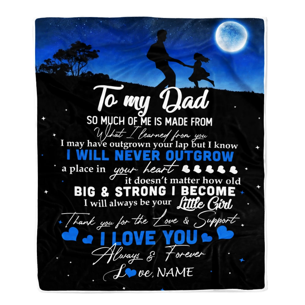 Personalized To My Dad Blanket from Daughter Kids I Love You Always Forever Dad Father's Day Birthday Thanksgiving Christmas Customized Fleece Blanket | siriusteestore