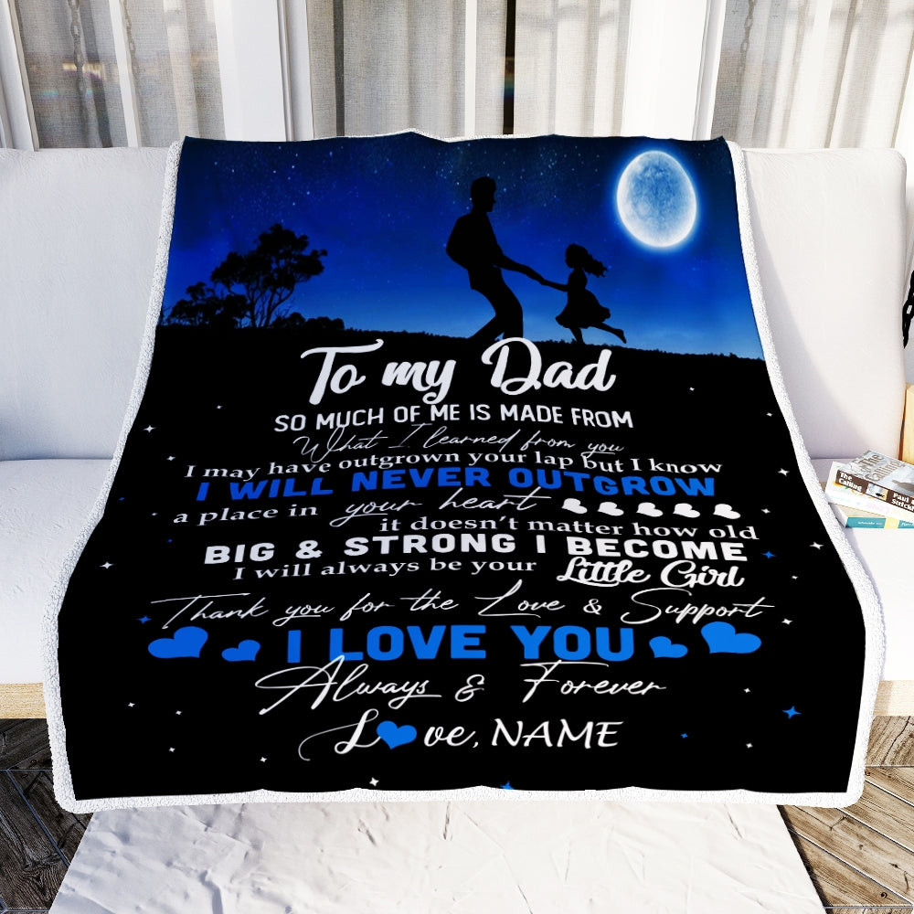 Personalized To My Dad Blanket from Daughter Kids I Love You Always Forever Dad Father's Day Birthday Thanksgiving Christmas Customized Fleece Blanket | siriusteestore