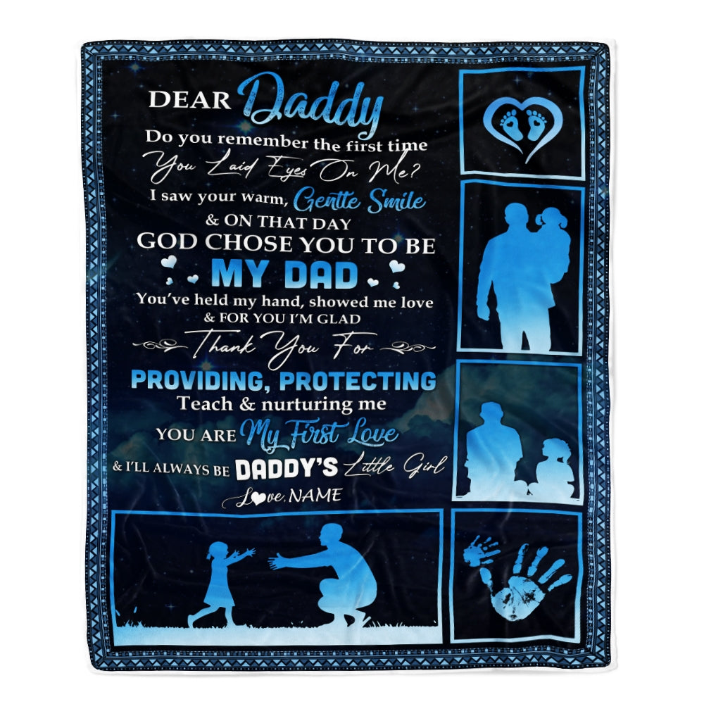 Personalized To My Dad Blanket from Daughter Thank You I'll Always Be Daddy's Little Girl Dad Father's Day Birthday Christmas Customized Fleece Blanket | siriusteestore