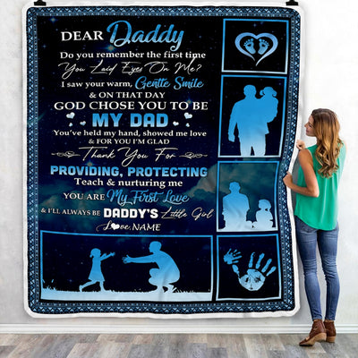 Personalized To My Dad Blanket from Daughter Thank You I'll Always Be Daddy's Little Girl Dad Father's Day Birthday Christmas Customized Fleece Blanket | siriusteestore