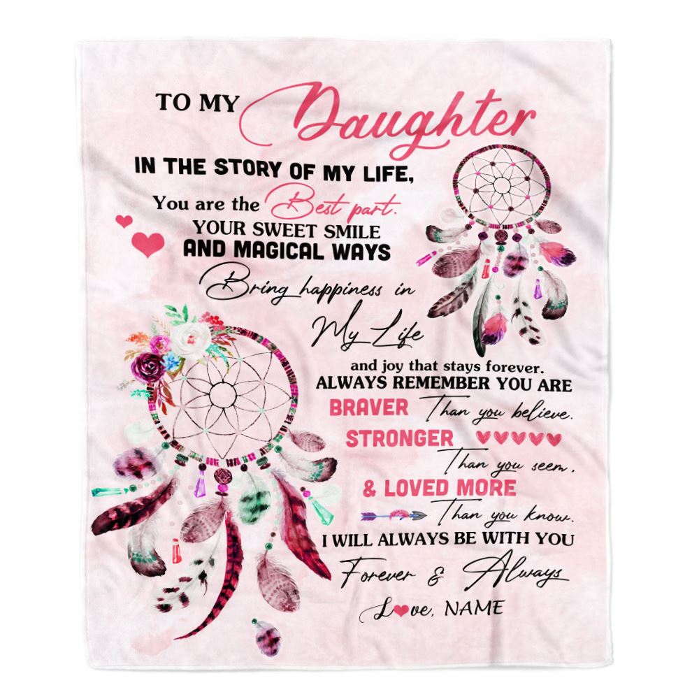 Personalized To My Daughter Blanket From Mom Dad Father You Are The Best Part Daughter Birthday Graduation Christmas Customized Bed Fleece Throw Blanket | siriusteestore