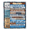 Personalized To My Daughter Blanket From Mom Dad I Love You Wood Daughter Birthday Christmas Thanksgiving Graduation Customized Fleece Blanket | siriusteestore