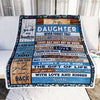 Personalized To My Daughter Blanket From Mom Dad I Love You Wood Daughter Birthday Christmas Thanksgiving Graduation Customized Fleece Blanket | siriusteestore