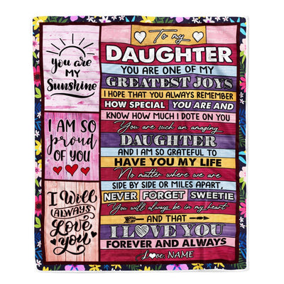 Personalized To My Daughter Blanket From Mom Dad Mother My Greatest Joys Daughter Birthday Graduation Christmas Customized Bed Fleece Throw Blanket | siriusteestore