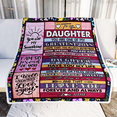 Personalized To My Daughter Blanket From Mom Dad Mother My Greatest Joys Daughter Birthday Graduation Christmas Customized Bed Fleece Throw Blanket | siriusteestore