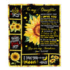 Personalized To My Daughter Blanket From Mom Dad Mother Never Forget I Love You Sunflower Daughter Birthday Graduation Christmas Bed Fleece Throw Blanket | siriusteestore