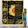 Personalized To My Daughter Blanket From Mom Dad Mother Never Forget I Love You Sunflower Daughter Birthday Graduation Christmas Bed Fleece Throw Blanket | siriusteestore