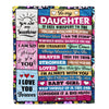 Personalized To My Daughter Blanket From Mom Dad Mother Wood I Am The Storm Daughter Birthday Graduation Christmas Customized Fleece Throw Blanket | siriusteestore