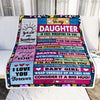 Personalized To My Daughter Blanket From Mom Dad Mother Wood I Am The Storm Daughter Birthday Graduation Christmas Customized Fleece Throw Blanket | siriusteestore