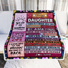 Personalized To My Daughter Blanket From Mom Dad Never Give Up Live Your Dream Pink Wood Daughter Birthday Graduation Christmas Customized Fleece Blanket | siriusteestore