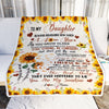 Personalized To My Daughter Blanket From Mom Dad Sunflower Always Remember How Much I Love You Daughter Birthday Christmas Fleece Blanket | siriusteestore
