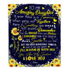 Personalized To My Daughter Blanket From Mom Dad You Are My Sunshine Sunflower Daughter Birthday Christmas Customized Fleece Blanket | siriusteestore
