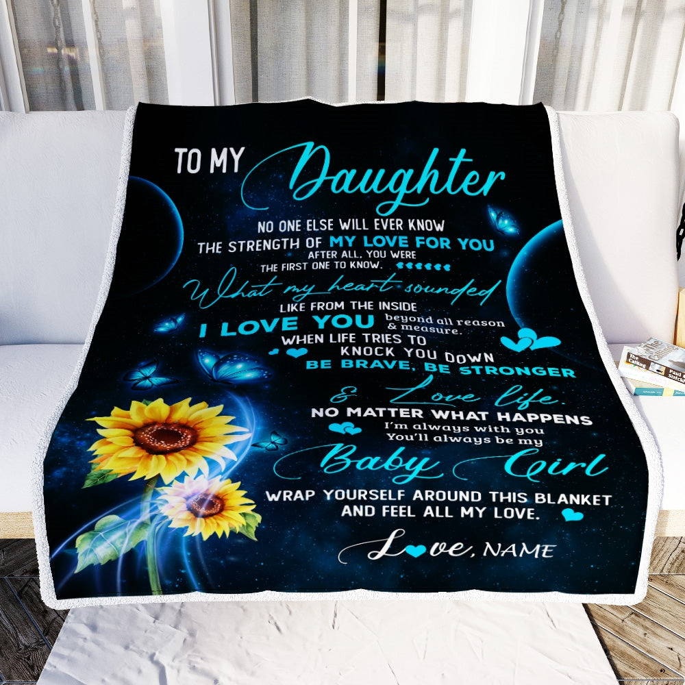 Personalized To My Daughter Blanket From Mom Mother Dad Never Forget I Love You Mermaid Daughter Birthday Christmas Customized Bed Fleece Blanket | siriusteestore