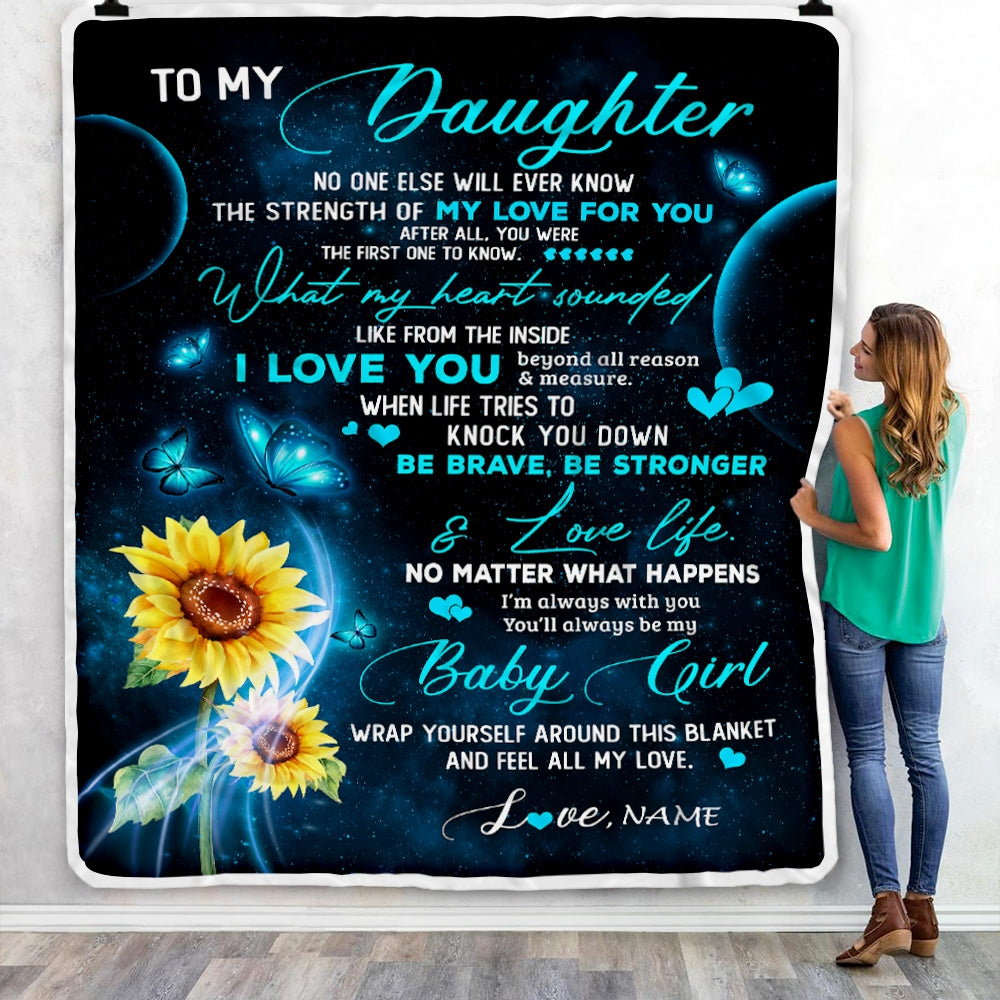 Personalized To My Daughter Blanket From Mom Mother Dad Never Forget I Love You Mermaid Daughter Birthday Christmas Customized Bed Fleece Blanket | siriusteestore