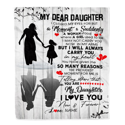 Personalized To My Daughter Blanket From Mom Mother I Love You Letters For Her Daughter Birthday Graduation Christmas Customized Fleece Throw Blanket | siriusteestore