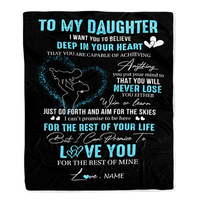 Personalized To My Daughter Blanket From Mom Promise To Love You Daughter Birthday Graduation Christmas Customized Bed Fleece Throw Blanket | siriusteestore