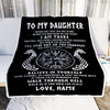 Personalized To My Daughter Blanket Viking Never Feel You Are Alone Odin Scandinavian Norse Runes Daughter Birthday Christmas Customized Fleece Throw Blanket | siriusteestore