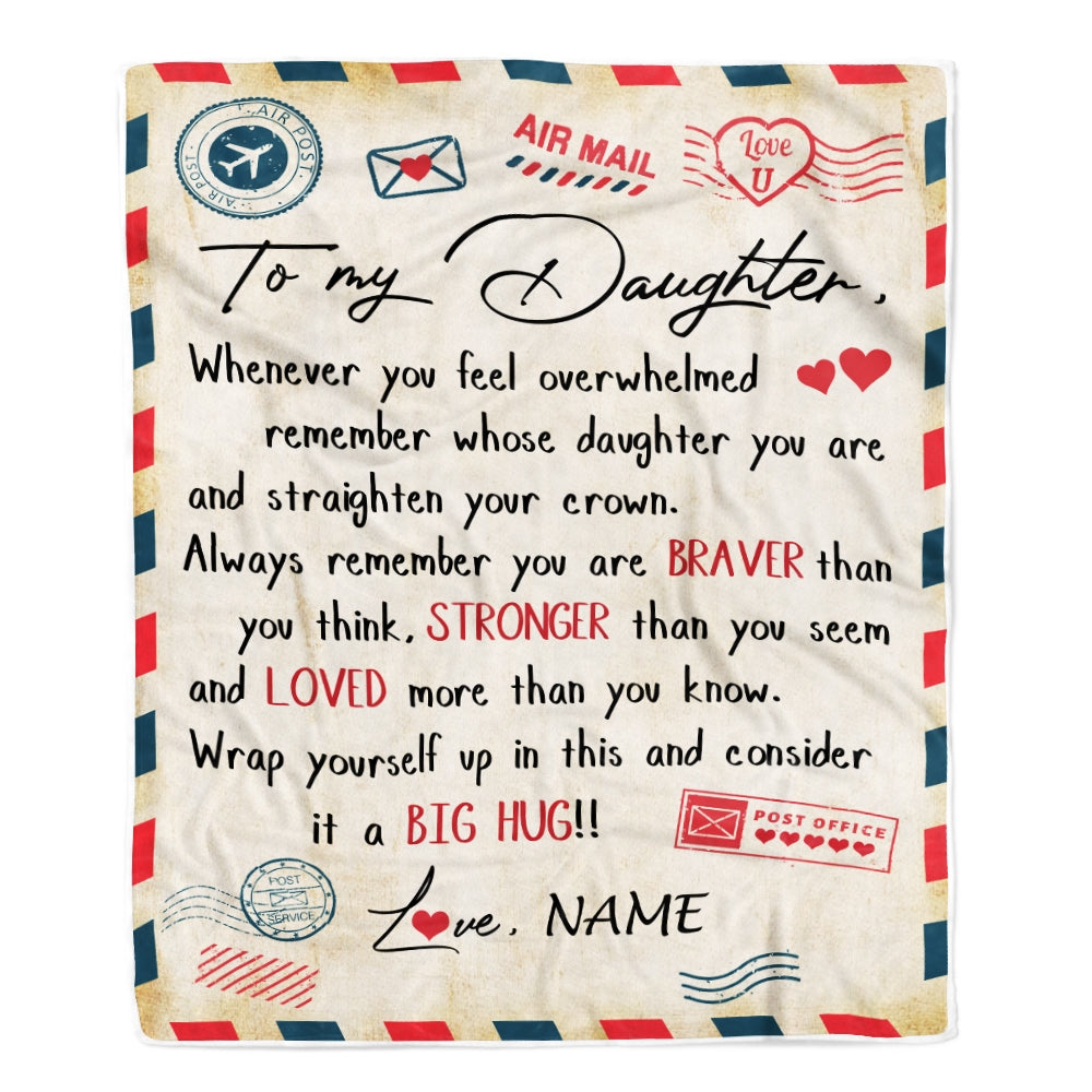 Personalized To My Daughter Blanket from Mom And Dad Mail Letter Daughter Birthday Graduation Christmas Customized Fleece Blanket | siriusteestore