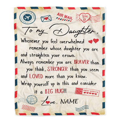 Personalized To My Daughter Blanket from Mom And Dad Mail Letter Daughter Birthday Graduation Christmas Customized Fleece Blanket | siriusteestore