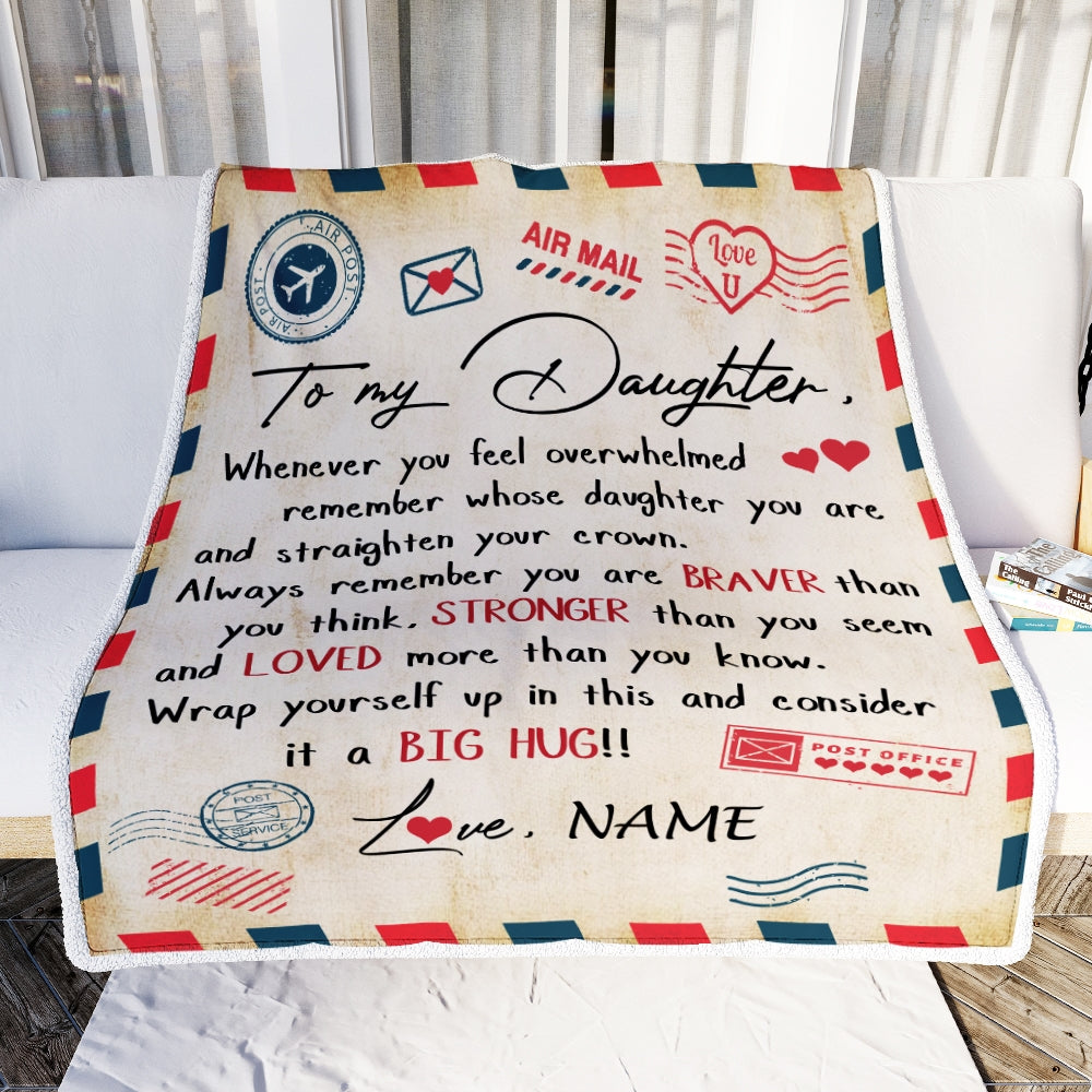 Personalized To My Daughter Blanket from Mom And Dad Mail Letter Daughter Birthday Graduation Christmas Customized Fleece Blanket | siriusteestore